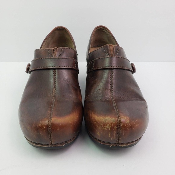 Dansko Womens Size EU 41 US 10.5-11 Brown Leather Slip On Work Nurse Clog Shoes - Picture 5 of 13